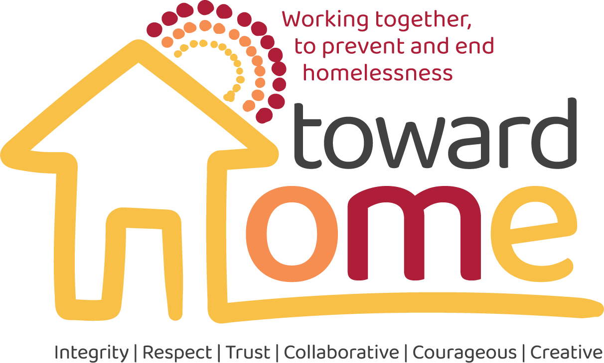 Toward Home logo with tagline that reads working together, to prevent and end homelessness